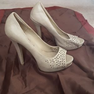 Stunning Studded Beige Heels